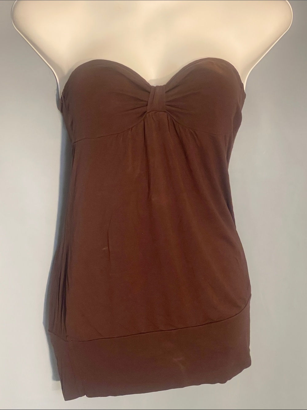 Brown Strapless Bandeau Top